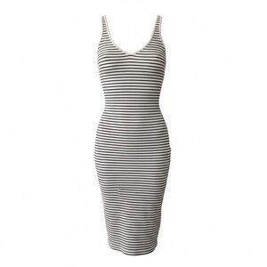 Black & White Striped Bodycon Dress